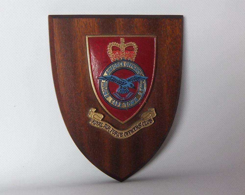 A vintage Royal Airforce Officers Club plaque - Cape Town