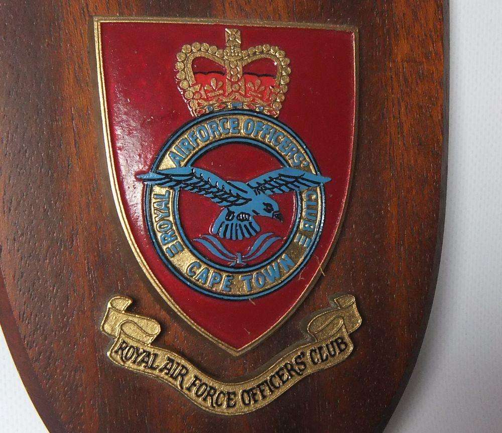 A vintage Royal Airforce Officers Club plaque - Cape Town