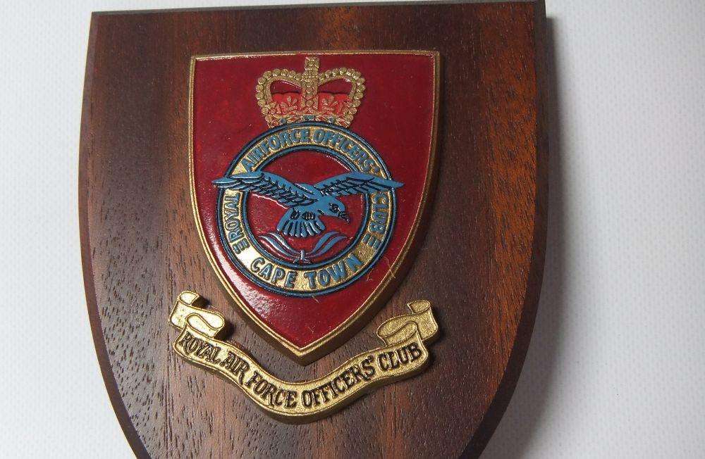 A vintage Royal Airforce Officers Club plaque - Cape Town