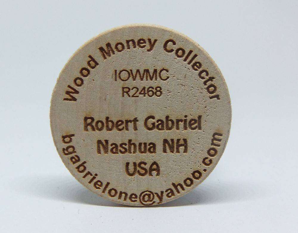 American wooden nickel token -