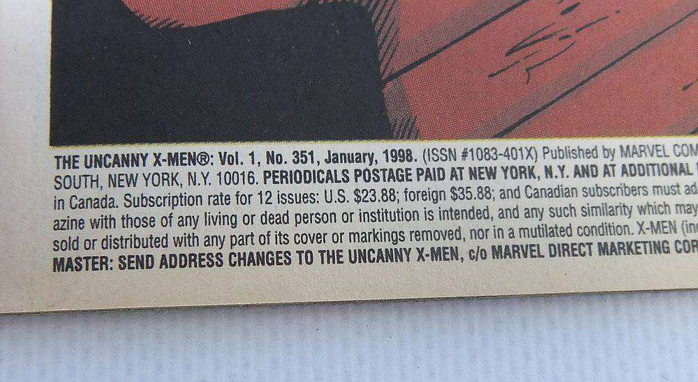 January 1998 - Marvel Comics - The Uncanny X-Men - Volume 1 , No 351