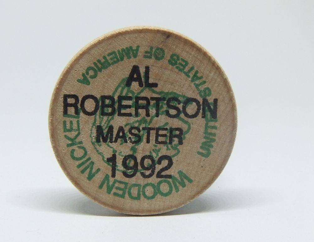 American wooden nickel token -