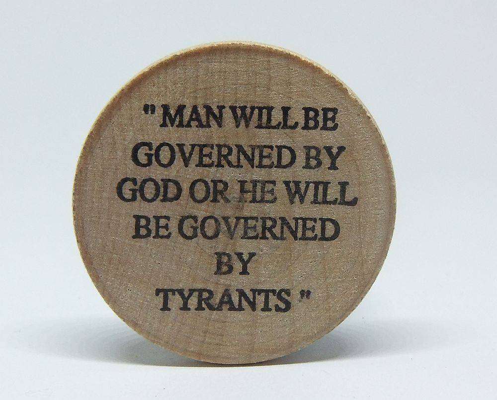 American wooden nickel token -