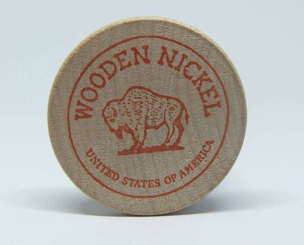 American wooden nickel token -