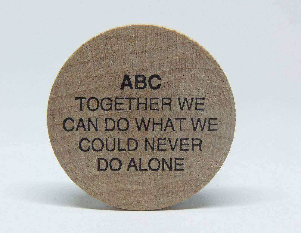 American wooden nickel token -