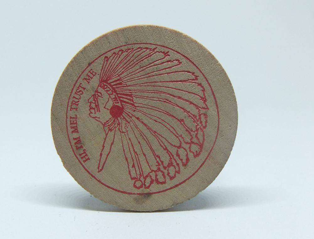 American wooden nickel token -
