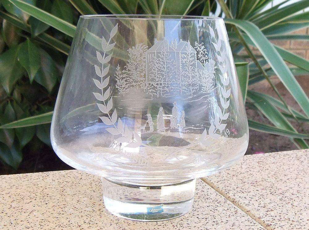 An engraved glass vessel by Caithness of Scotland