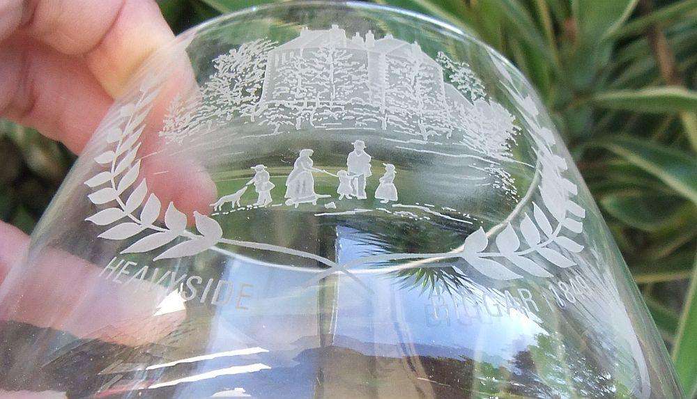 An engraved glass vessel by Caithness of Scotland