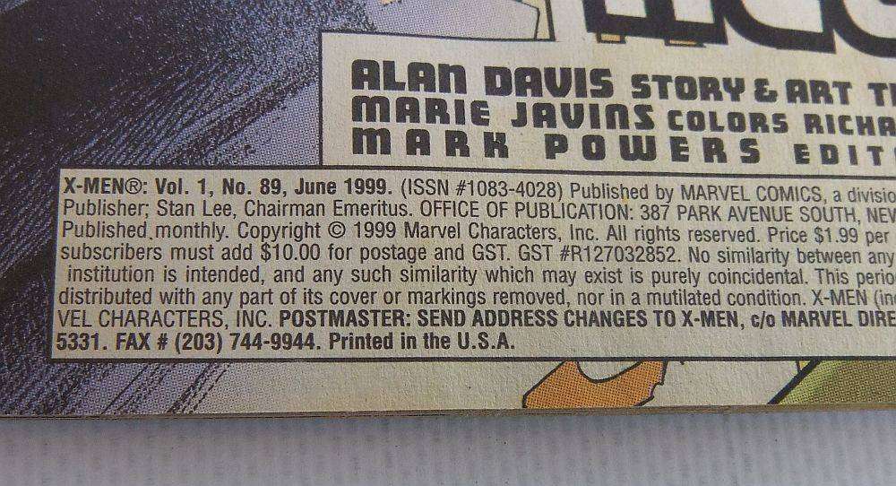June 1999 - Marvel Comics - X-Men - Volume 1 , No 89