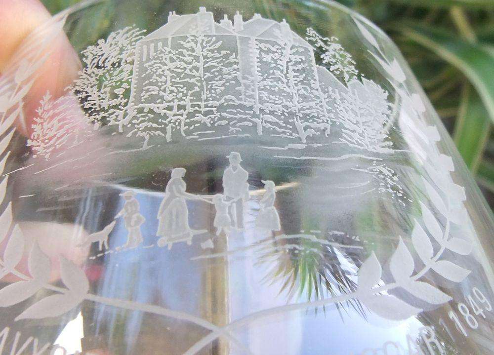 An engraved glass vessel by Caithness of Scotland