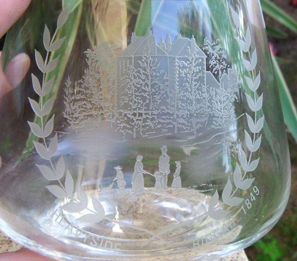 An engraved glass vessel by Caithness of Scotland