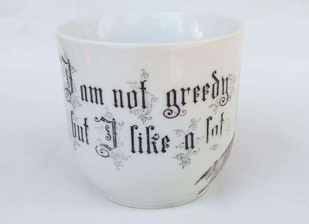 A rare antique German porcelain oversized mug made for British carnivals as prizes