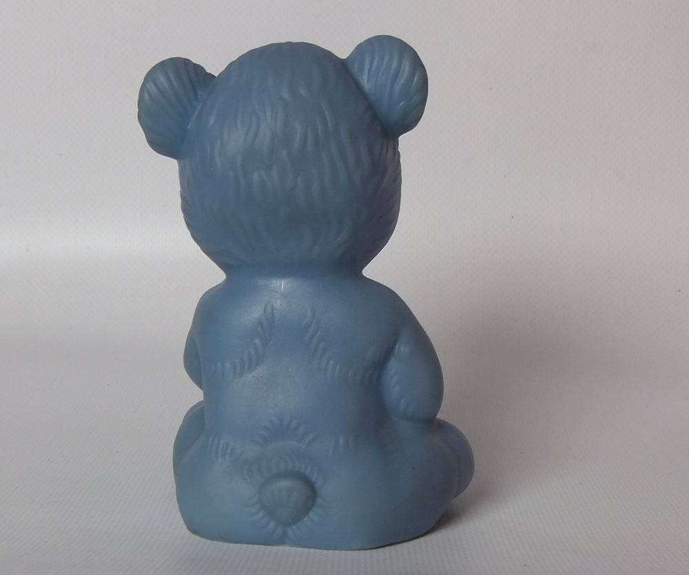 UNDER R100 - Collectable - A vintage blue rubber bear squeak toy in working condition