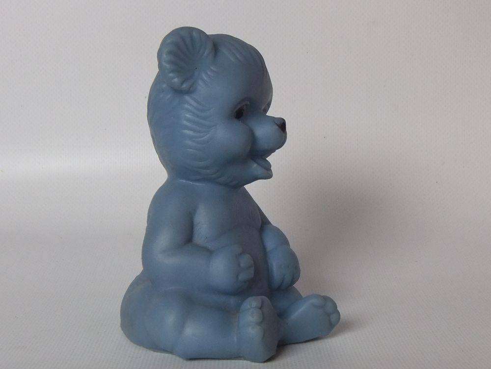 UNDER R100 - Collectable - A vintage blue rubber bear squeak toy in working condition