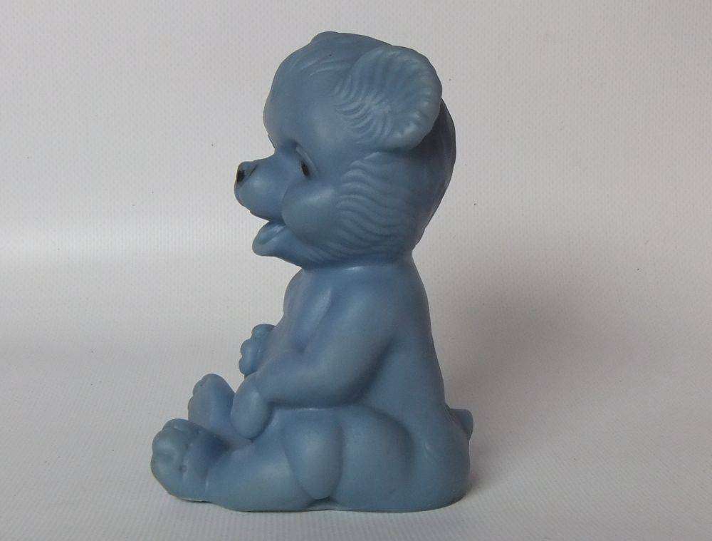 UNDER R100 - Collectable - A vintage blue rubber bear squeak toy in working condition