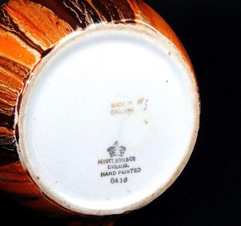 A hand painted 1930`s Art Deco period water jug by Myott, son & co England