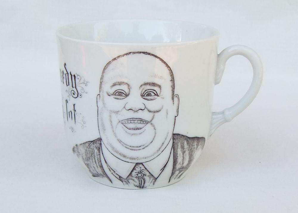A rare antique German porcelain oversized mug made for British carnivals as prizes