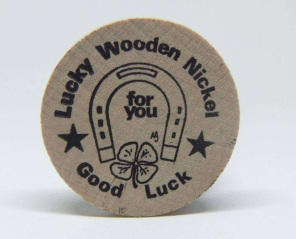 American wooden nickel token -