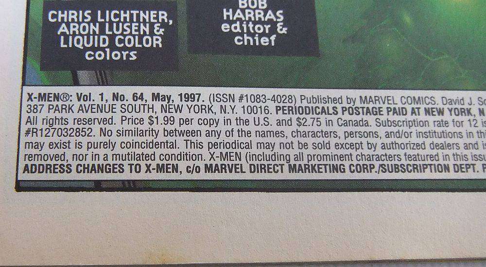 May 1997 - Marvel Comics X-Men Volume 1 , No 64