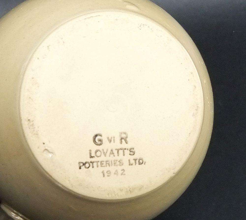 A vintage 1942 farmstyle milk or water ewer by Lovatts potteries