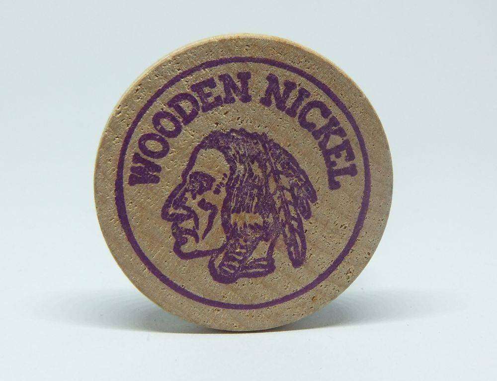 American wooden nickel token -