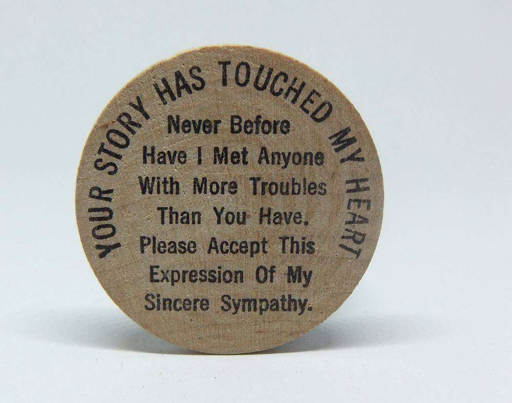 American wooden nickel token -