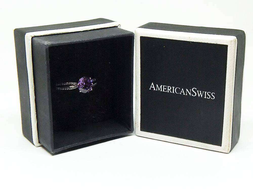 Rings - An exquisite American Swiss sterling silver ring with faceted ...