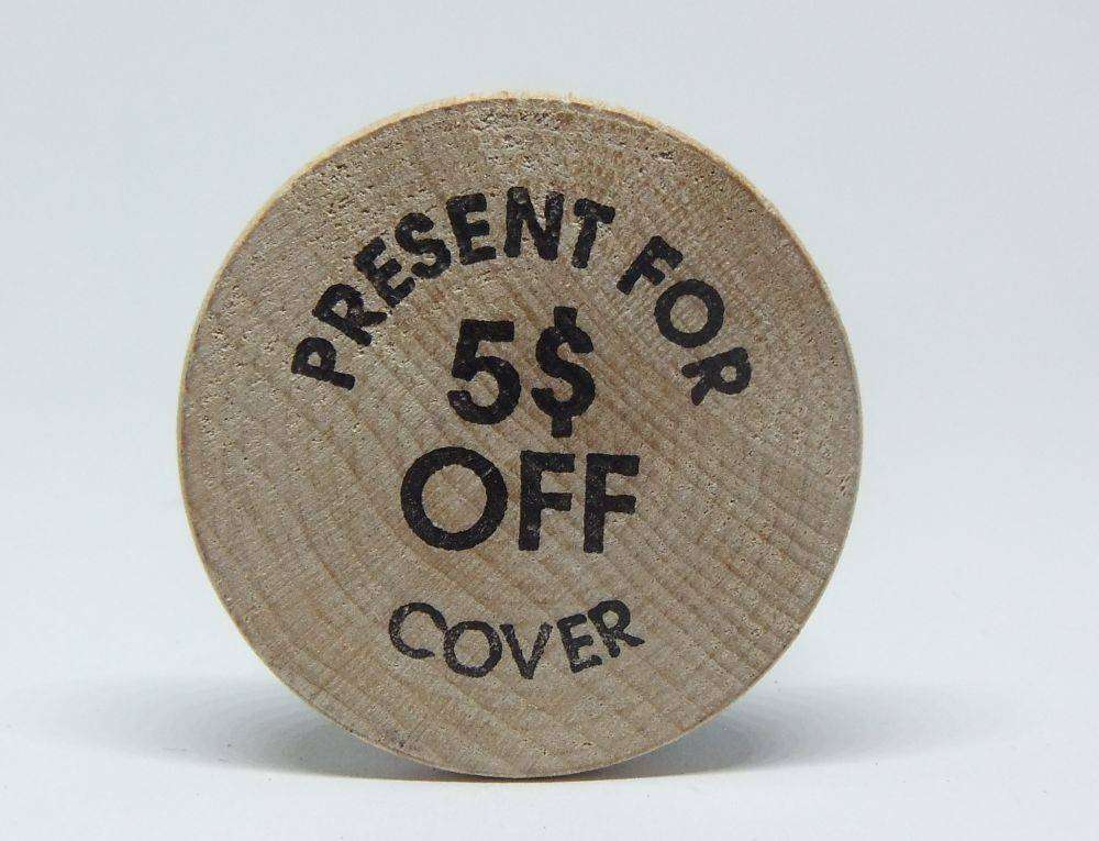 American wooden nickel token -