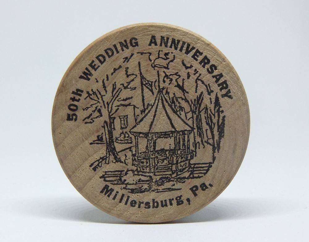 American wooden nickel token -