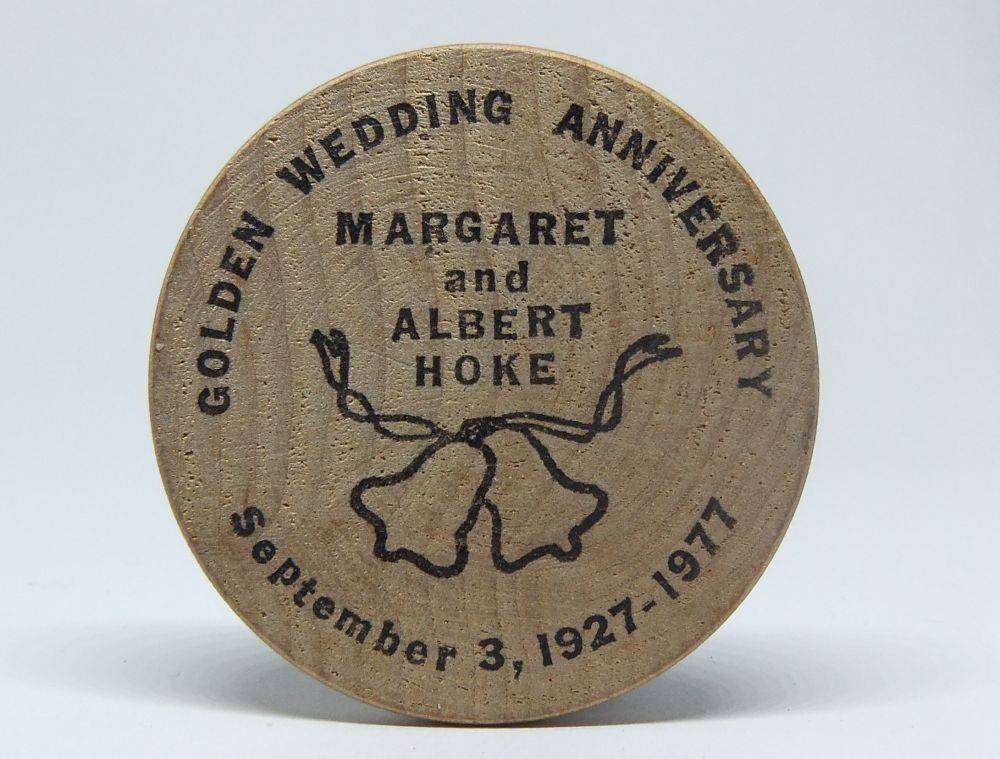 American wooden nickel token -