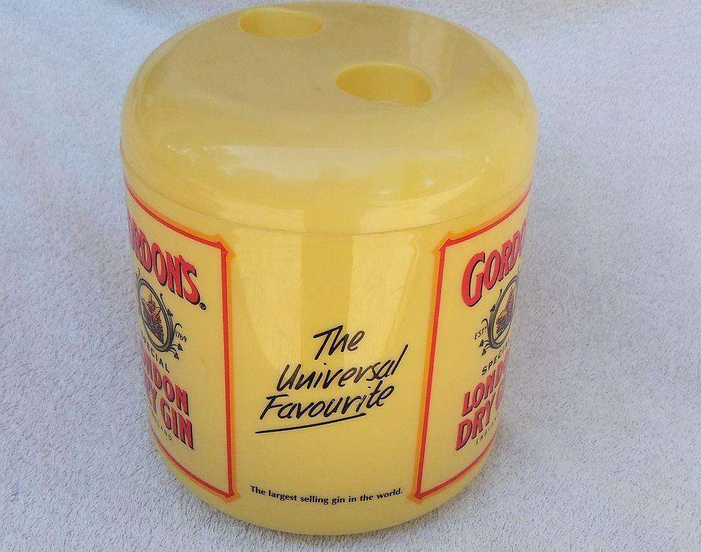 A vintage Gordon`s Gin advertising ice bucket