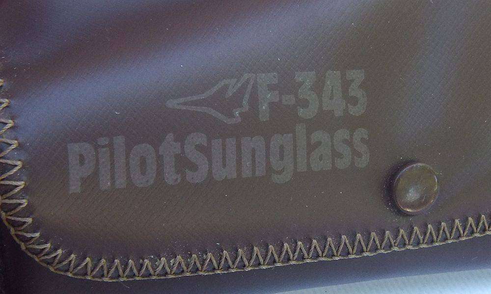 An original pair of vintage F-343 Pilot sunglasses in excellent condition with pouch