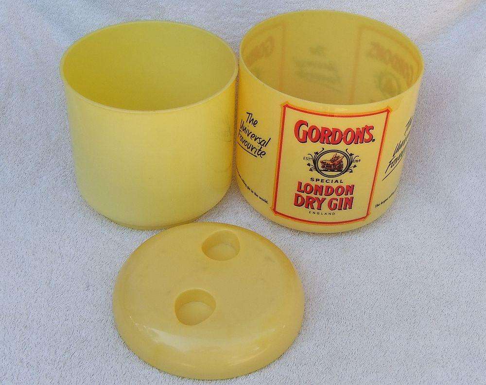 A vintage Gordon`s Gin advertising ice bucket