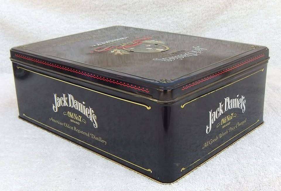 A limited edition Jack Daniels tin canister