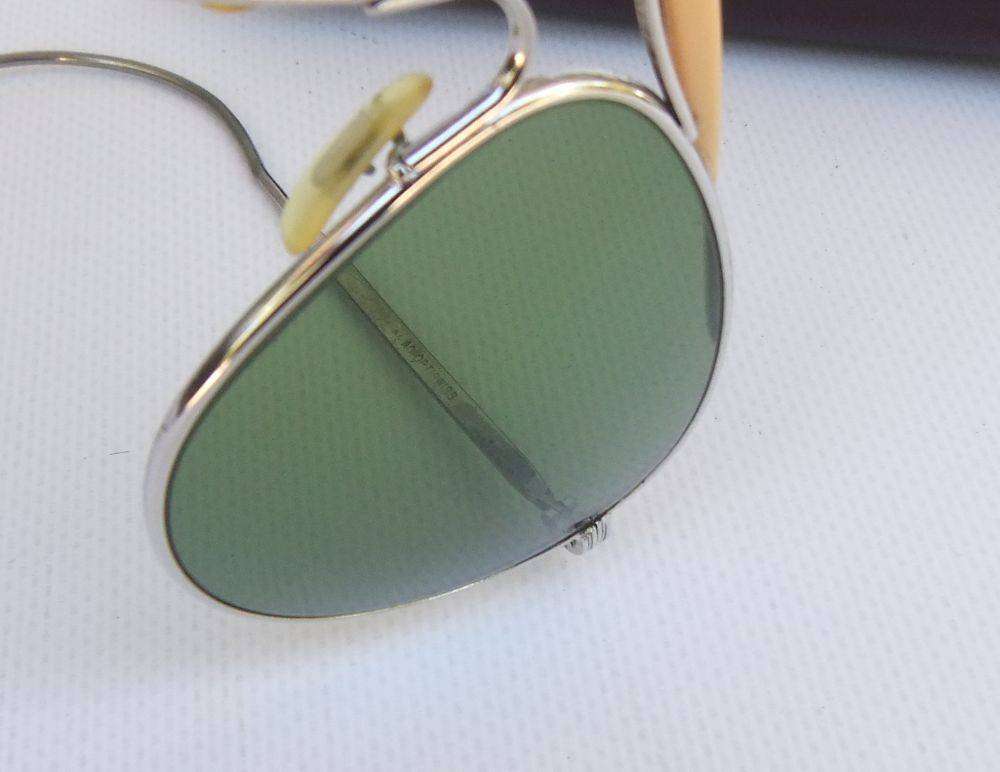 An original pair of vintage F-343 Pilot sunglasses in excellent condition with pouch