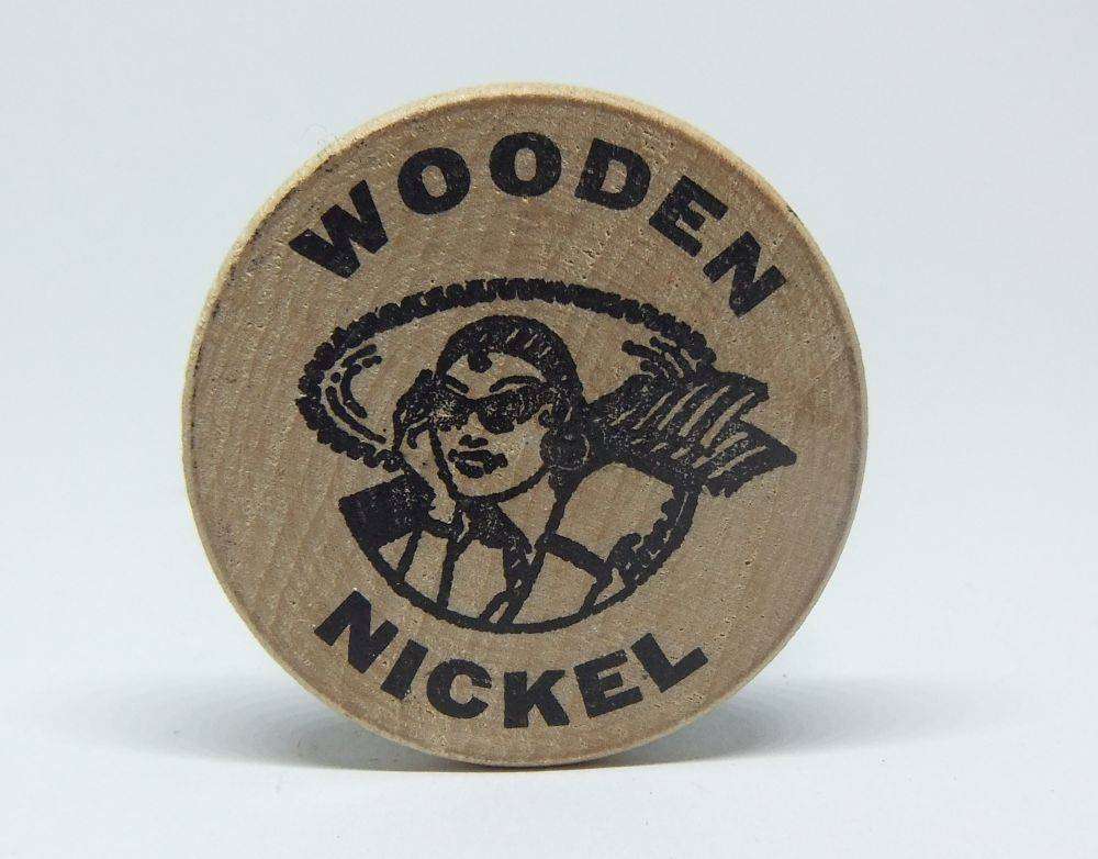 American wooden nickel token -