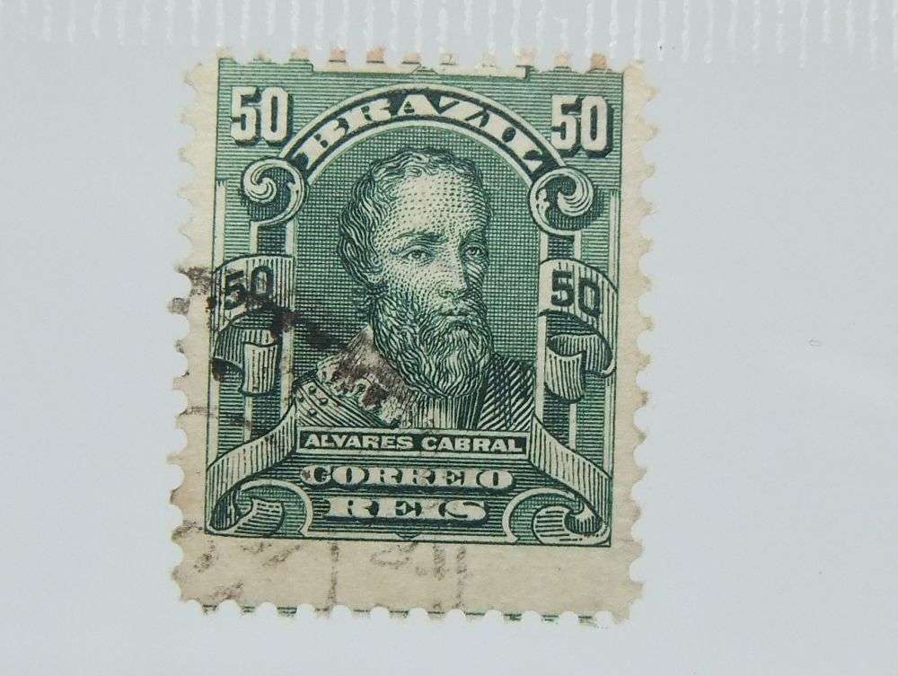 UNDER R100 -Antique / Vintage postage stamp - Brazil 50 Reis