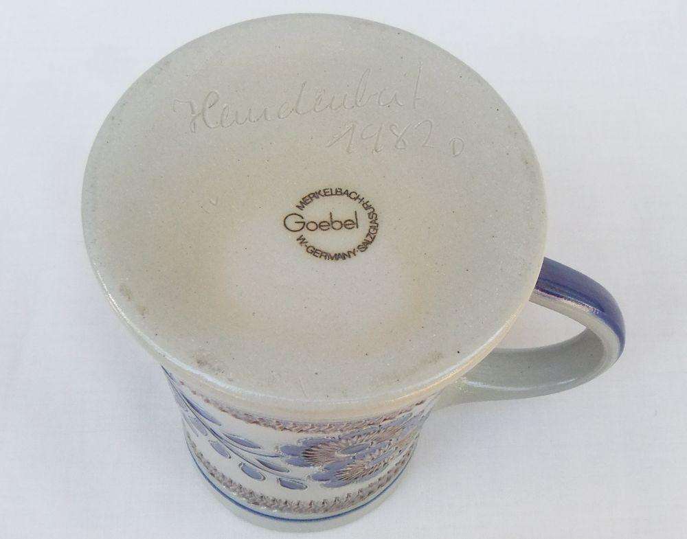 A vintage hand painted bar jug made by Goebel Germany