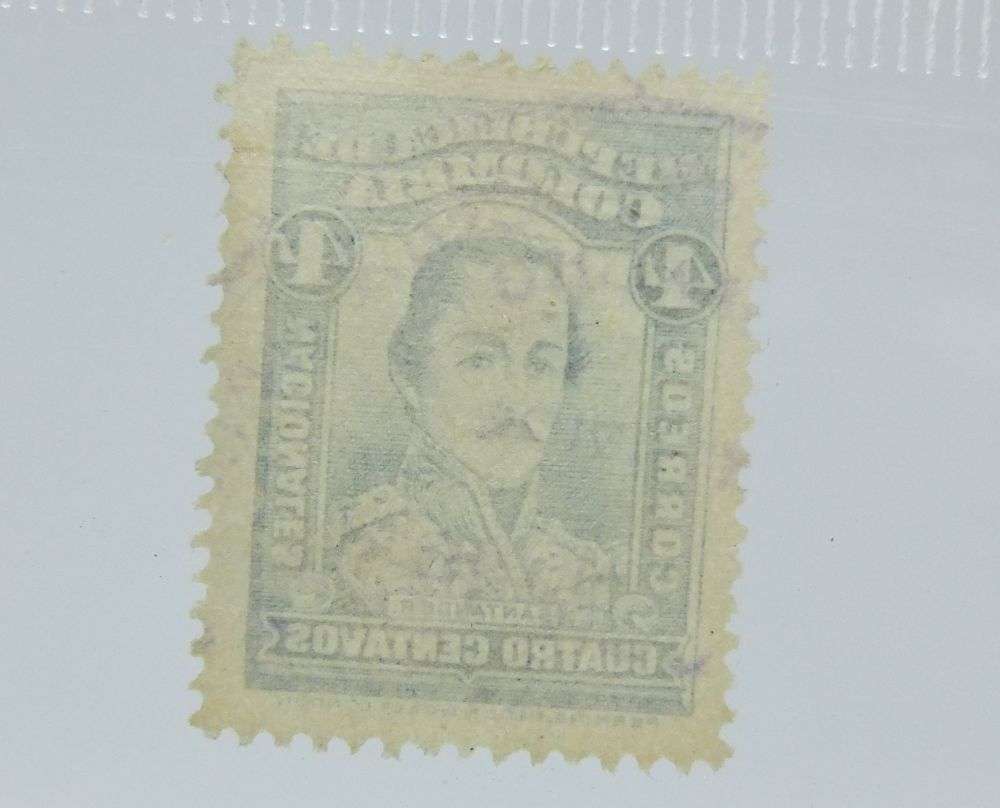 UNDER R100 -Antique / Vintage postage stamp - Colombia 4 Centavos