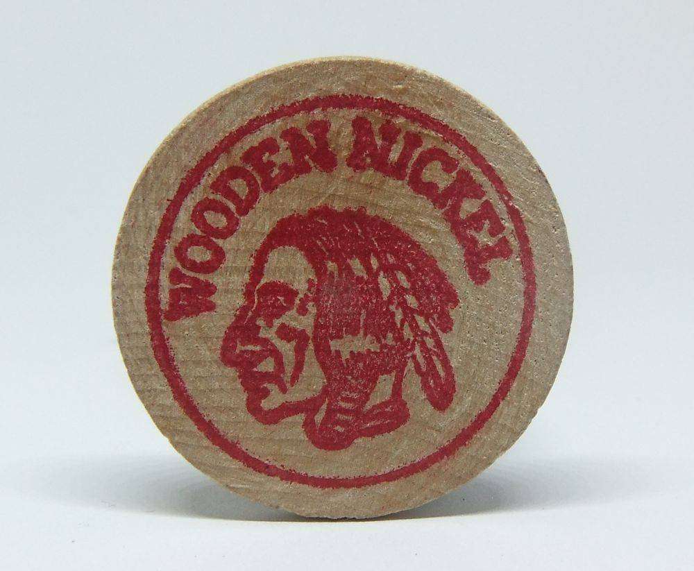 American wooden nickel token -