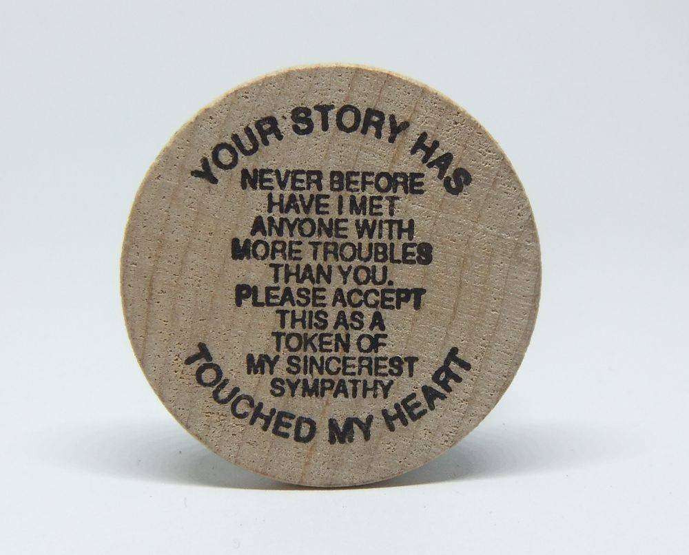 American wooden nickel token -