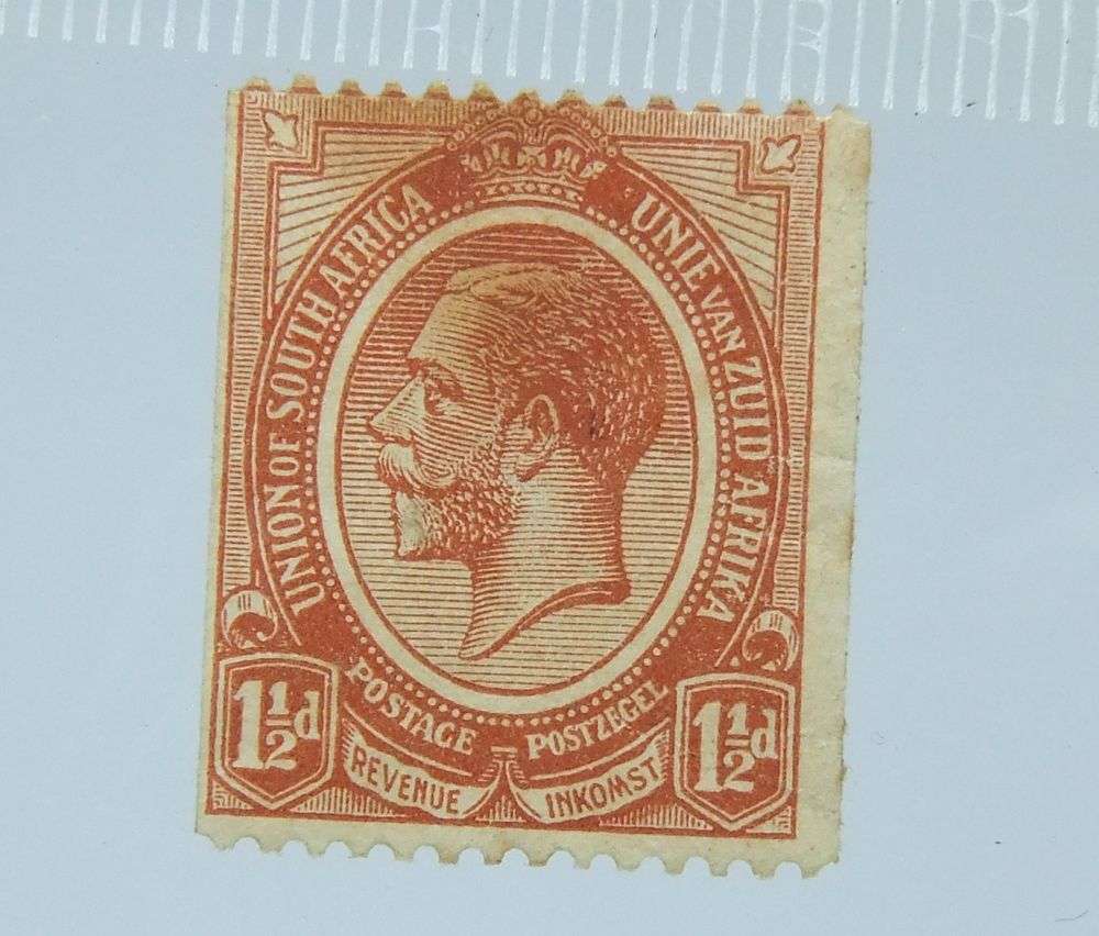UNDER R100 -Antique / Vintage postage stamp - Union of South Africa one and a half pence