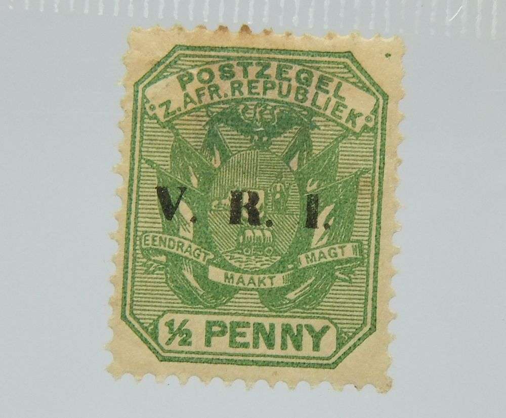 UNDER R100 -Antique / Vintage postage stamp - ZAR half penny