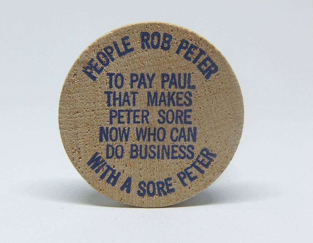 American wooden nickel token -