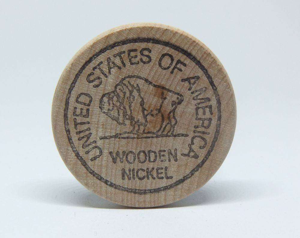 American wooden nickel token -