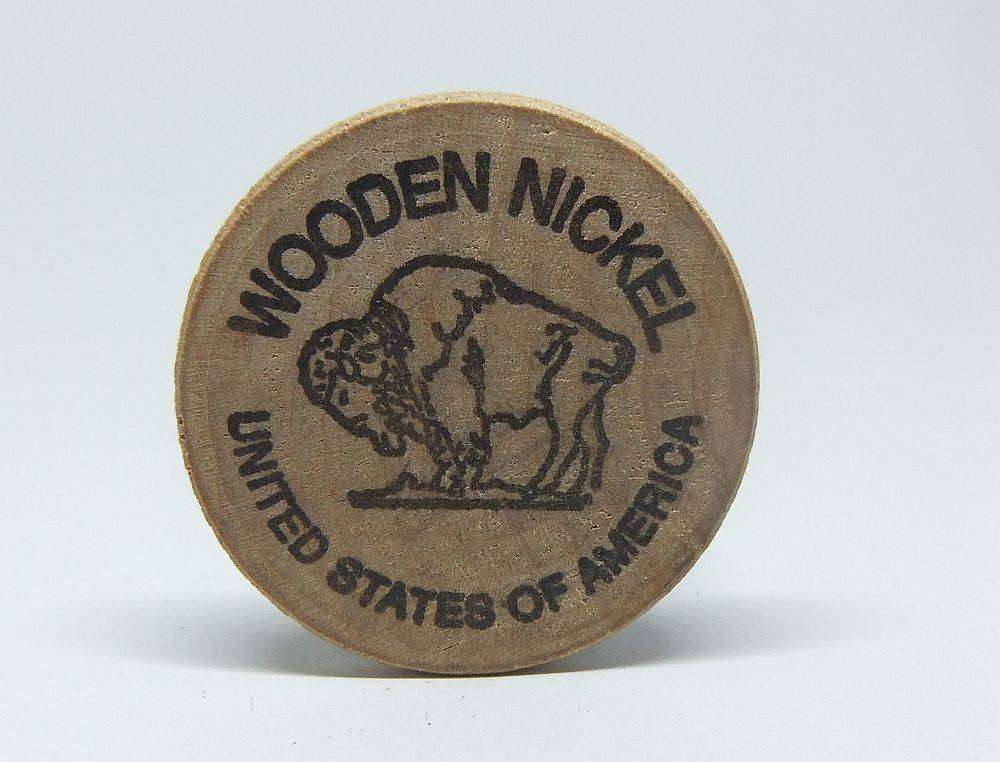American wooden nickel token -