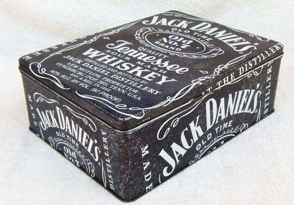 A limited edition Jack Daniels tin canister