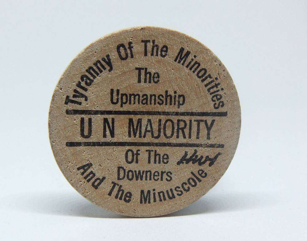 American wooden nickel token -