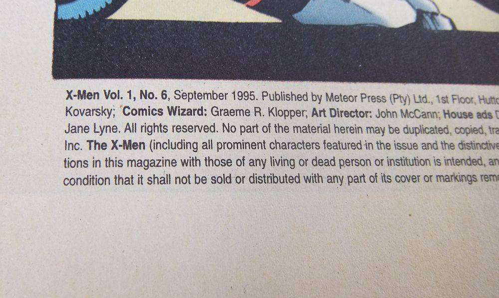 September 1995 - Marvel Comics - X-MEN Volume 1 , No 6
