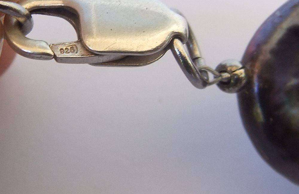 A unique Baroque chicken feet Pearl and Baroque Peacock pearl necklace with sterling silver clasp